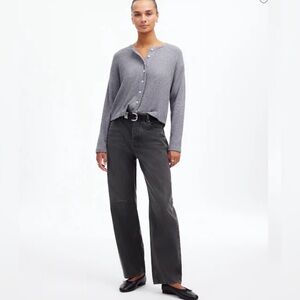 Madewell Charcoal Gray Wide-Leg Jeans
